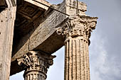 Column-capitals and frieze of the 'Temple of Vesta' at Tivoli. The capitals are of an individual type copied by Sir John Soane for the facade of the Bank of England